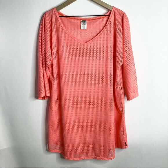 O’Neill Salmon Orange Open Laser Cut Swim Coverup Cover Up Size XL - Picture 1 of 9